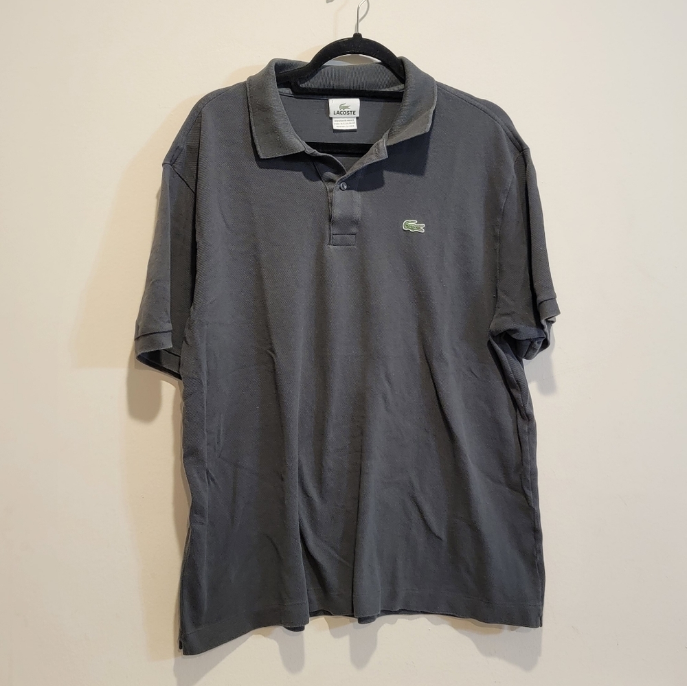 Lacoste Classic Pique Polo Shirt Size 7 (XL/XXL) Charcoal Taupe Grey Brown